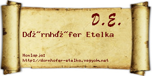 Dörnhöfer Etelka névjegykártya